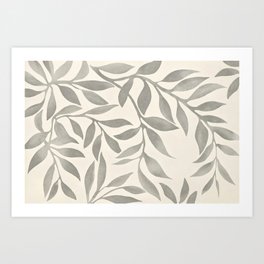 Calm Leaf Botanical Backdrop Art Print