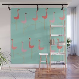 MARCH OF THE FLAMINGOS Wall Mural