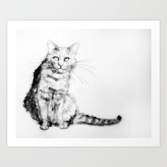 ちょっとしぶい猫 Art Print