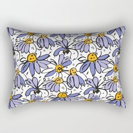 Chamomile Floral seamless Pattern, very peri Rectangular Pillow