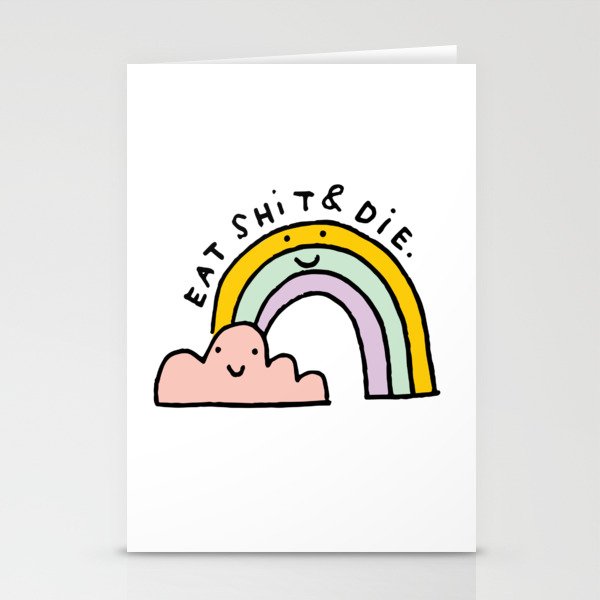 Eat Shit & Die - Cloudy Stationery Cards