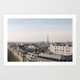 Panoramic View of Eiffel Tower in Paris, France Art Print