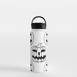 Seamless Pattern Silhouette Halloween Grimace Horror 02 Water Bottle