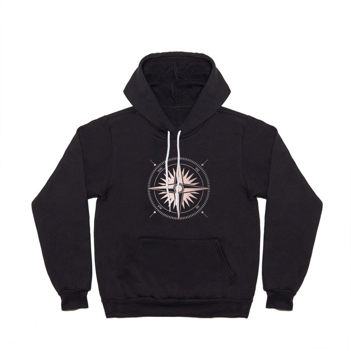 Rose Gold on White Compass Hoody
