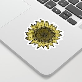 Vintage Sunflower Illustration Sticker