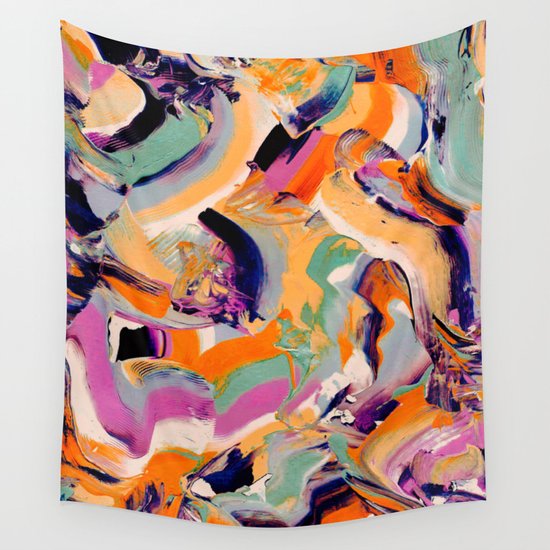 Sara - Abstract Brushstrokes Wall Tapestry