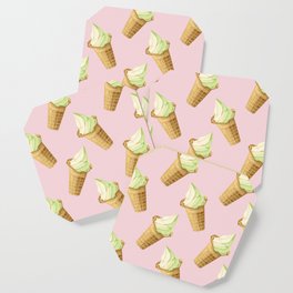 Ice Cream Pattern - Pink Coaster