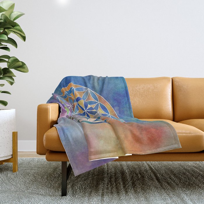 The Flower of Life in the Sky Throw Blanket