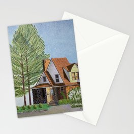 Colored pencil landscape painting Stationery Cards