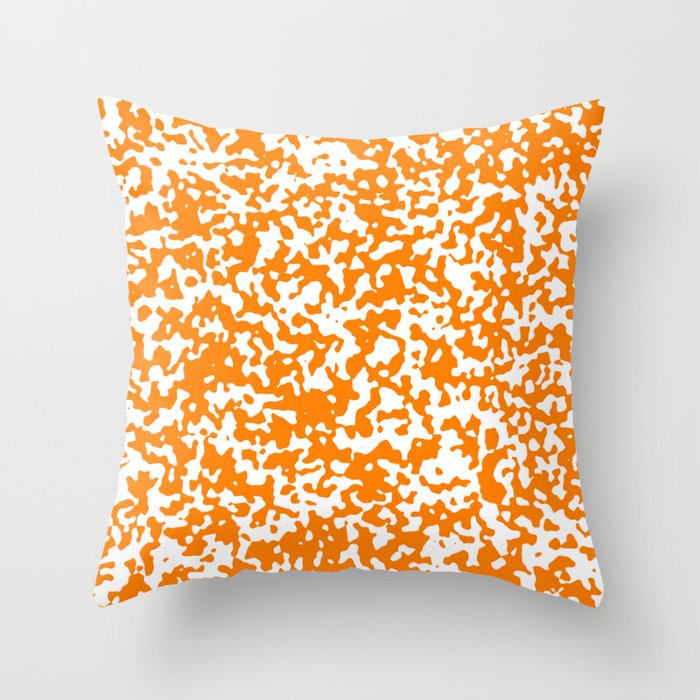 Small Spots White And Orange Throw Pillow By Melanges Society6