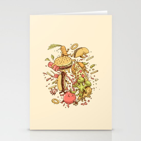 Food Fight Stationery Cards