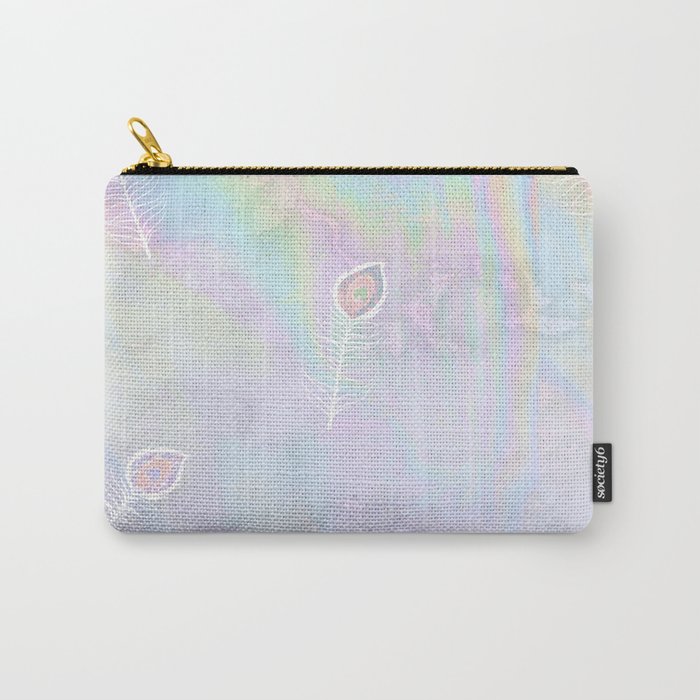 Holographic feather Carry-All Pouch