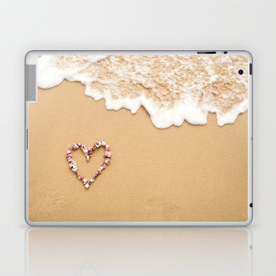 Shell Heart On The Beach Laptop & iPad Skin