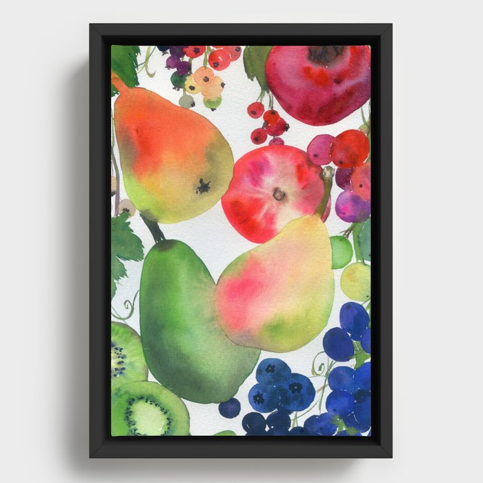 rainbow fruits Framed Canvas