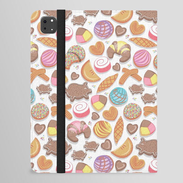 Mexican Sweet Bakery Frenzy // white background // pastel colors pan dulce iPad Folio Case