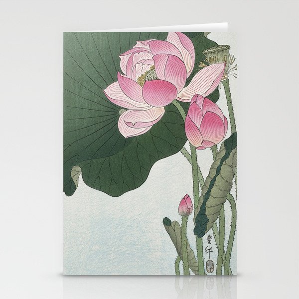 pink flowers Stationery Cards