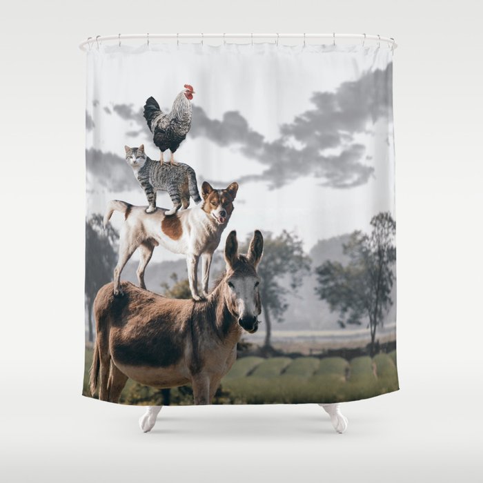 The "Town Musicians of Bremen" Shower Curtain