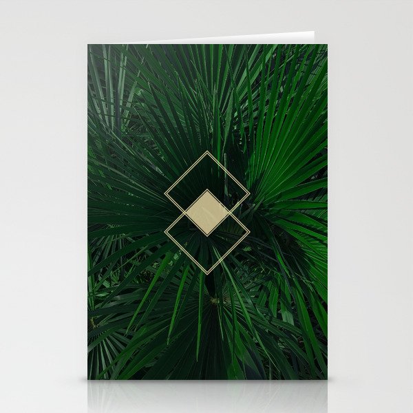 Green Geometry (without frame) Stationery Cards