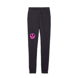 Girly Gothic Pink Skull on Black  Kids Joggers