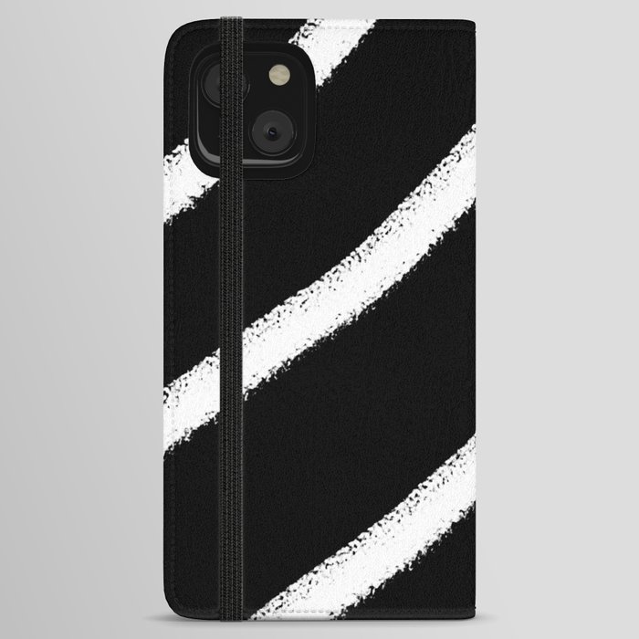 Black and white stripes 3 iPhone Wallet Case