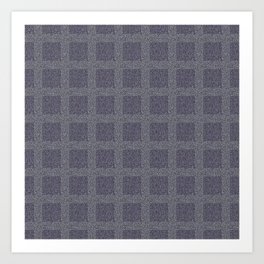 Deep Blue and Grey Tweedy Pattern Small Art Print