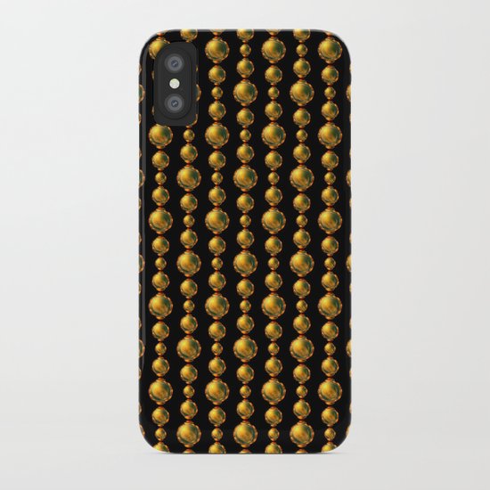 Bead Pattern, Gold & Black iPhone Case