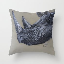 rhino tusk Throw Pillow