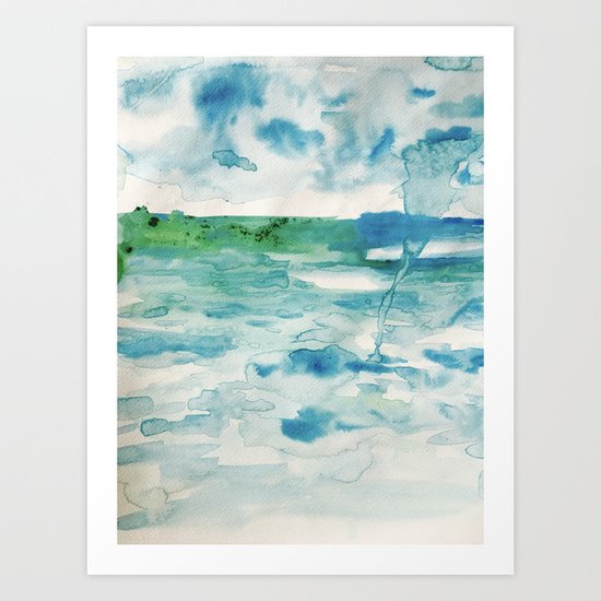 Miami Beach Watercolor #2 Art Print
