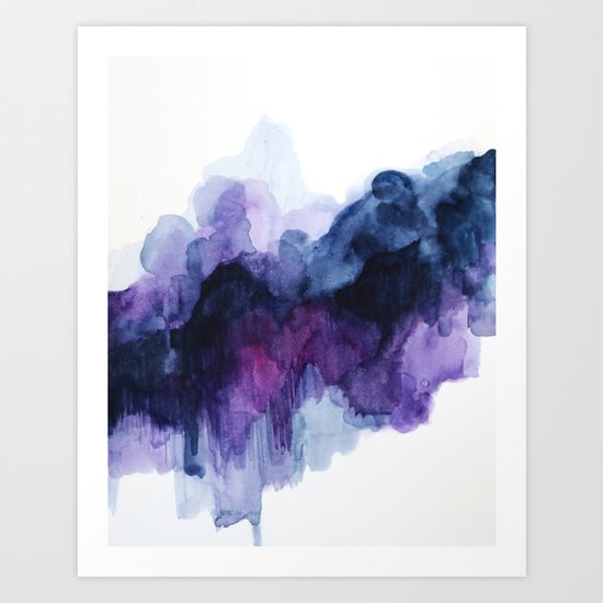 Purple abstract watercolor Art Print