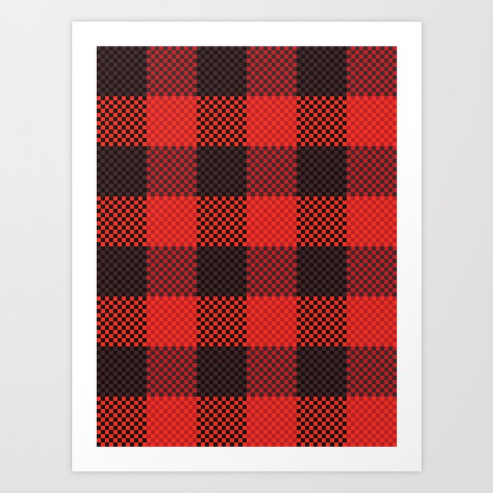 Pixel Plaid - Lumberjack Art Print