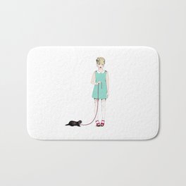 The girl with the ferret Bath Mat