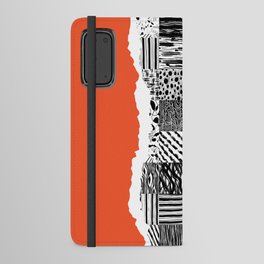 Orange Paper Patchwork Quilt Collage Android Wallet Case