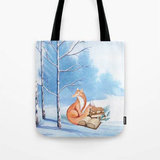 Winter Fox Tote Bag