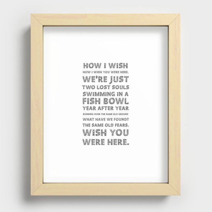 Wish you were here Recessed Framed Print