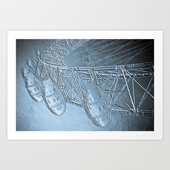 Embossed London Eye Art Print