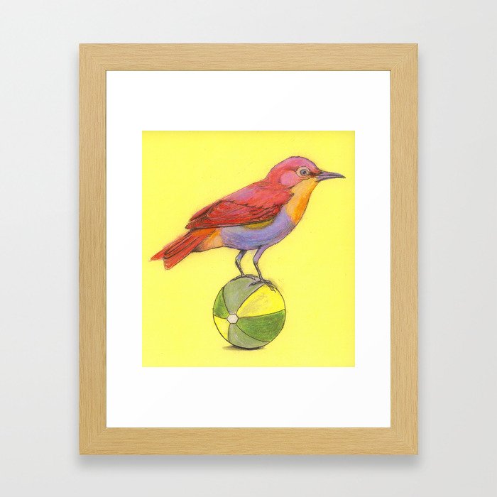 beach ball bird Framed Art Print