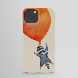 Raccoon and Balloon iPhone Case