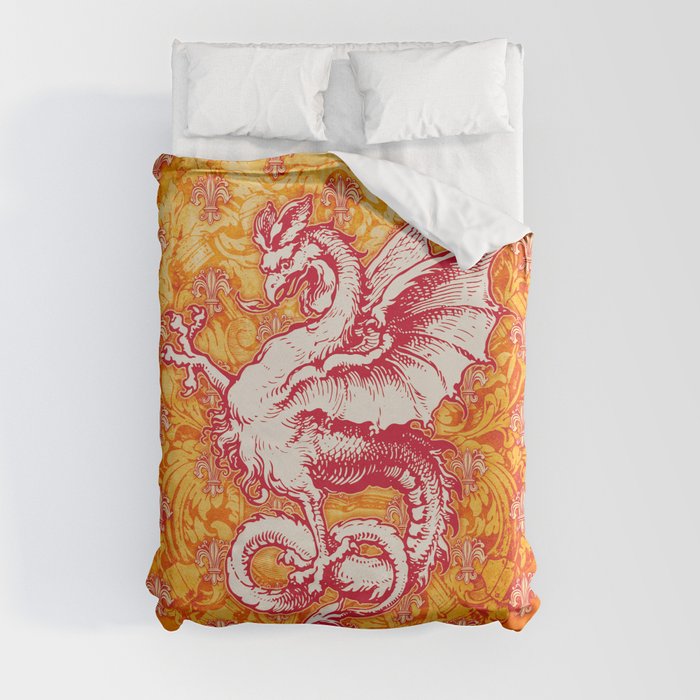 Noble House GINGER FIRE / Grungy heraldry design Duvet Cover