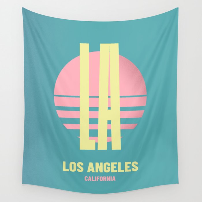 LA Los Angeles California Vintage Sunset Wall Tapestry