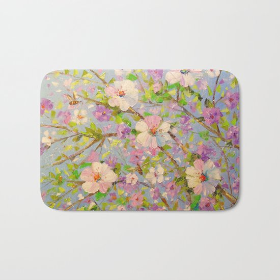 Apple tree in bloom Bath Mat