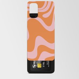 Retro Liquid Swirl Abstract 2 in Pastel Pink and Light Orange Android Card Case