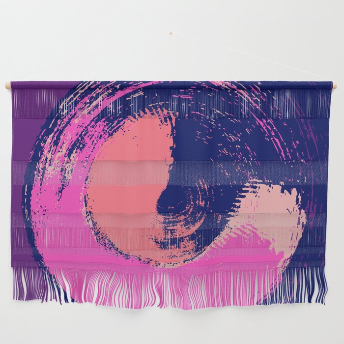 Bottle - Abstract Circle Colorful Swirl Art Design in Pink  Wall Hanging