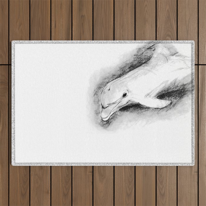white dolphin Outdoor Rug