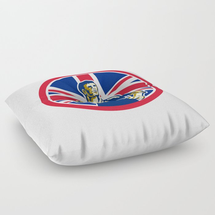 British Butcher Union Jack Flag Icon Floor Pillow