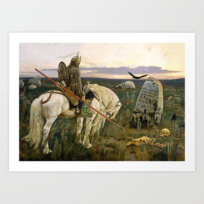 “The Knight at the Crossroads” by Victor Vasnetsov Art Print