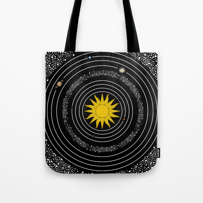Sun Moon Stars Solar System Space Planets Astronomy Tote Bag