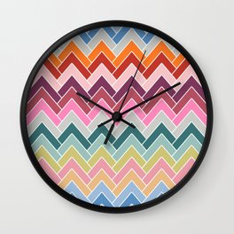 Zigzag Retro Colorful Chevron Pattern Wall Clock