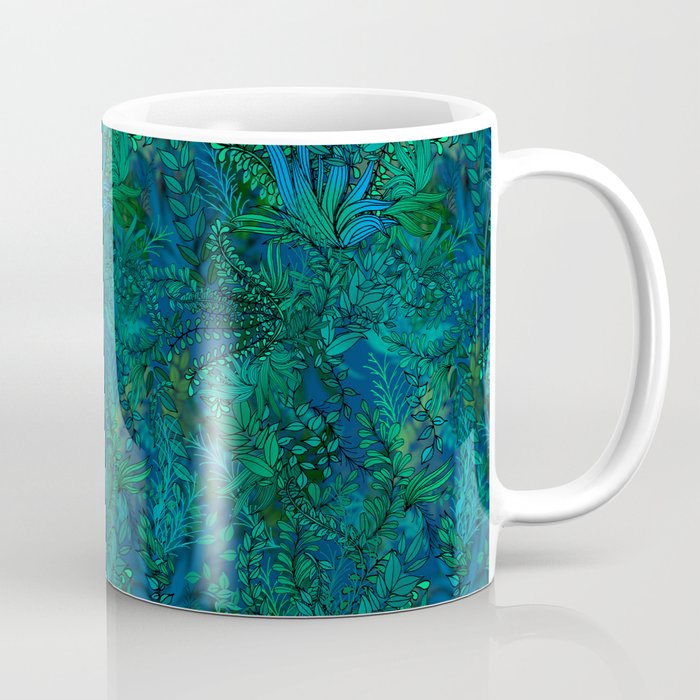 Botanical Blue Water Garden Coffee Mug