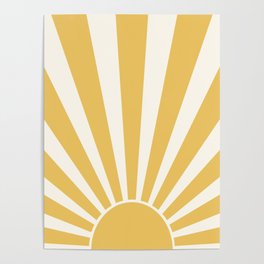 Yellow retro Sun design Poster