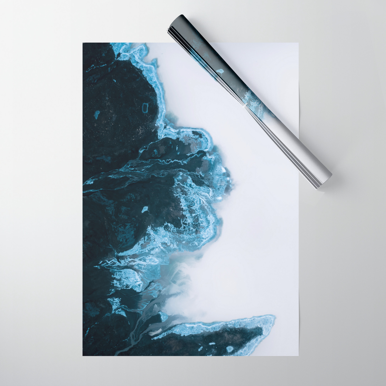 Abstract Aerial Lake In Iceland Minimalist Landscape Photography Wrapping Paper By Regnumsaturni Society6